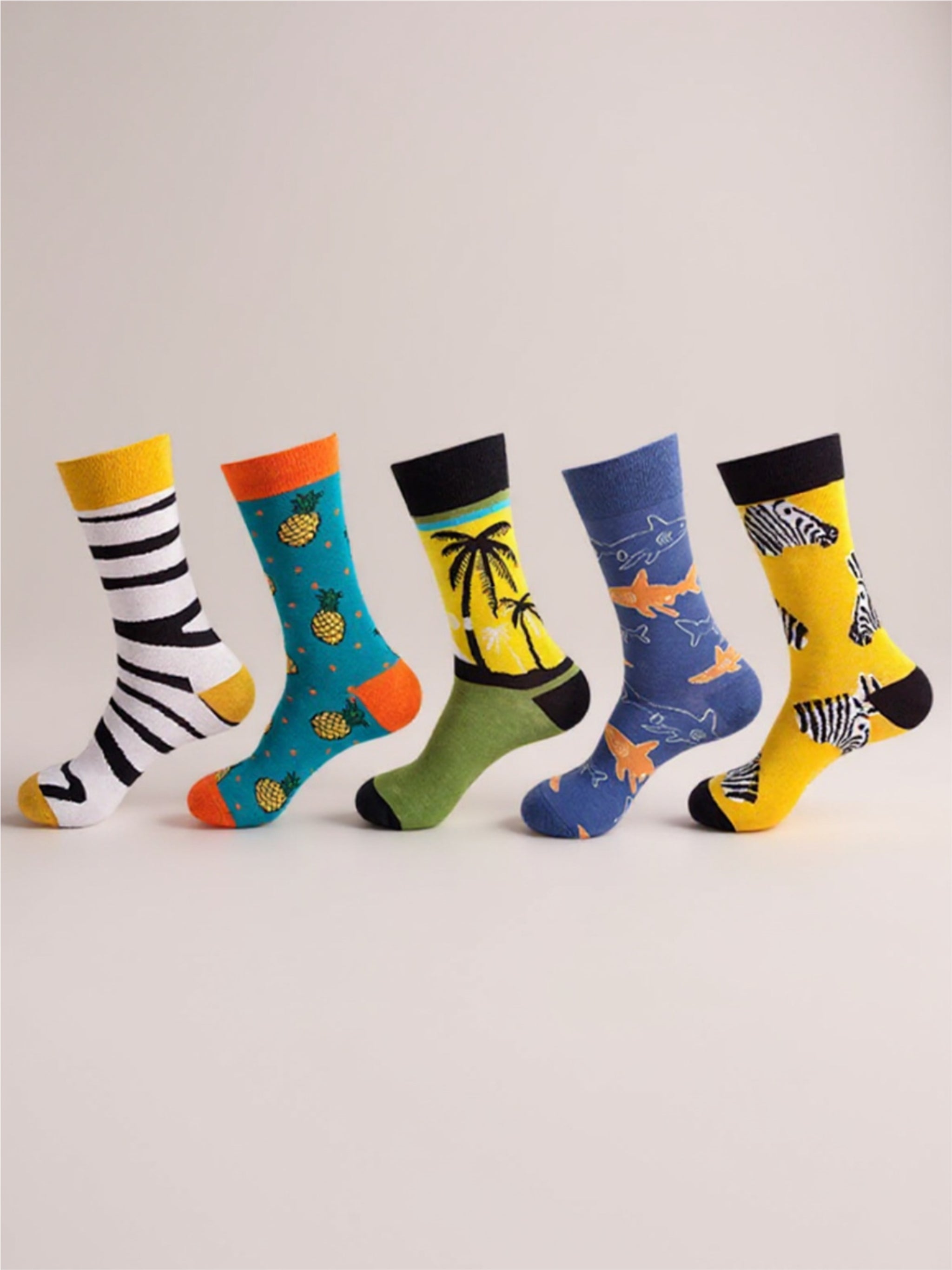 5 Pair Print Knit Socks