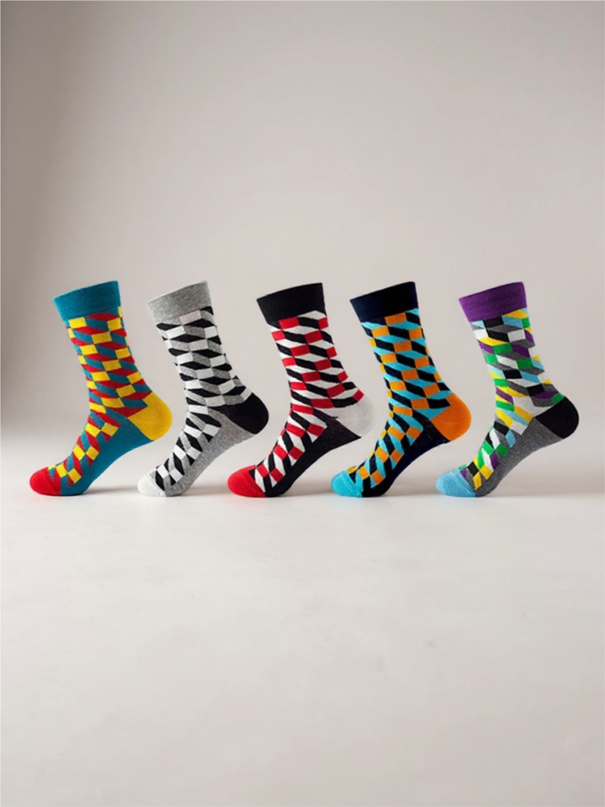 5 Pair Print Knit Socks