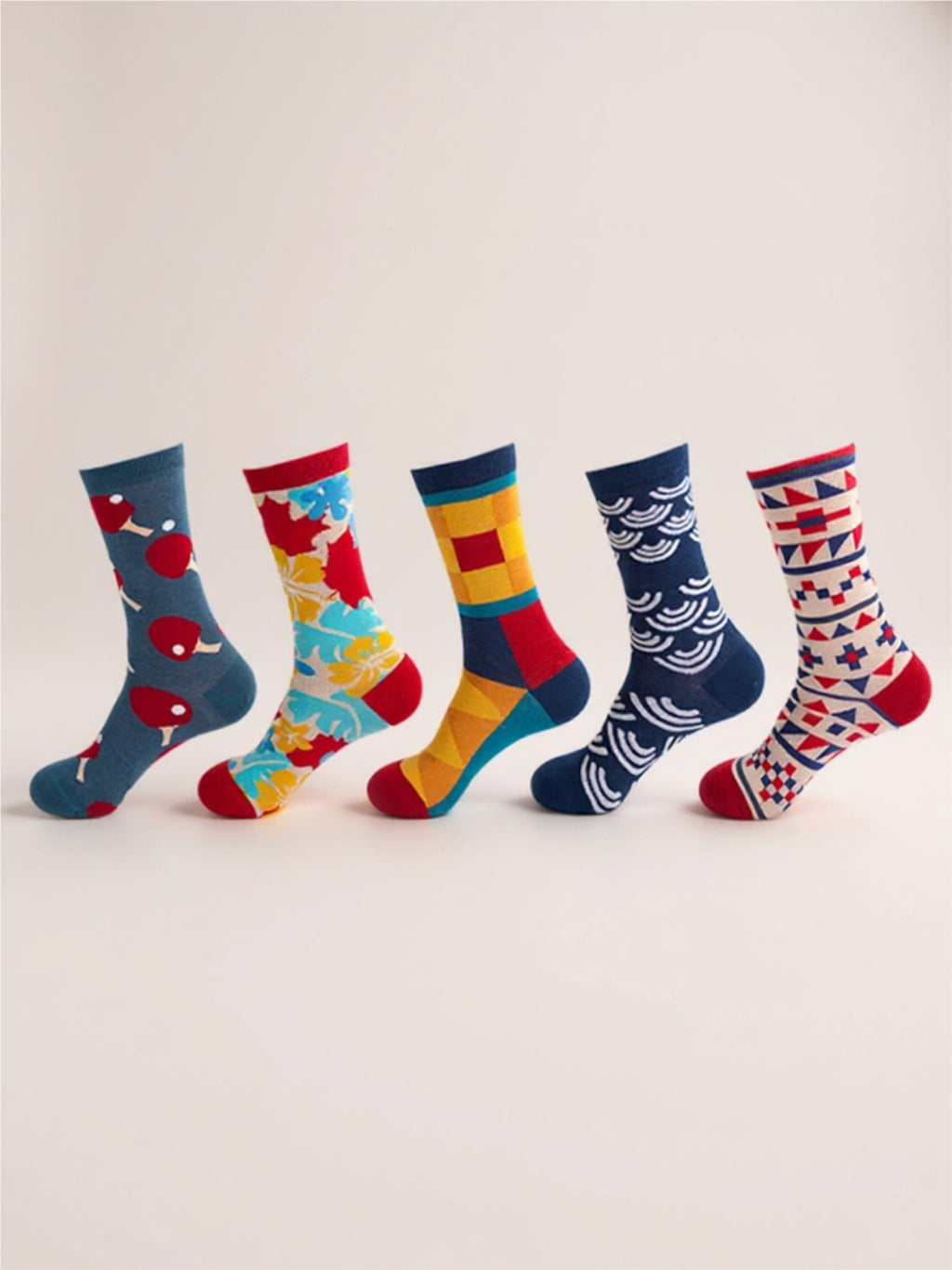 5 Pair Print Knit Socks