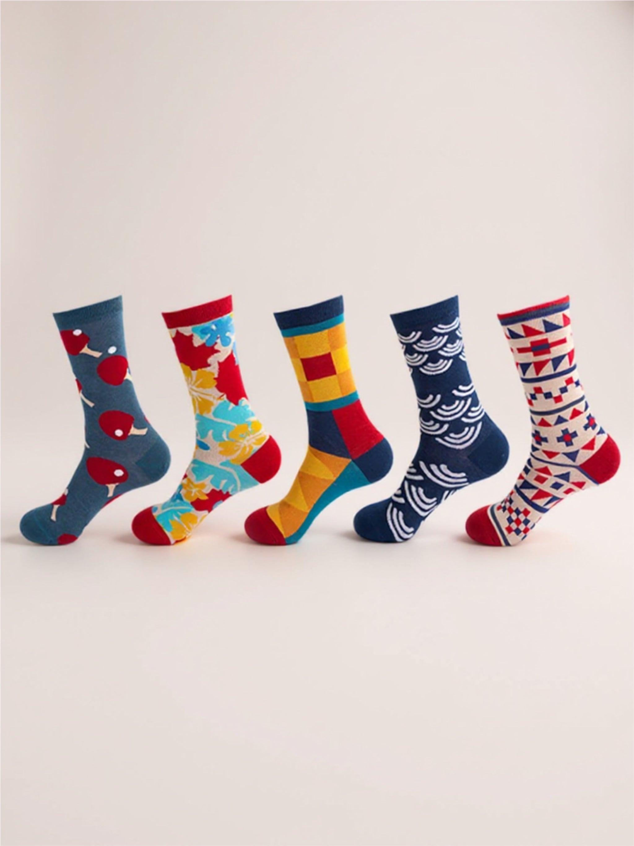 5 Pair Print Knit Socks