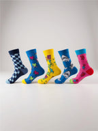 5 Pair Print Knit Socks