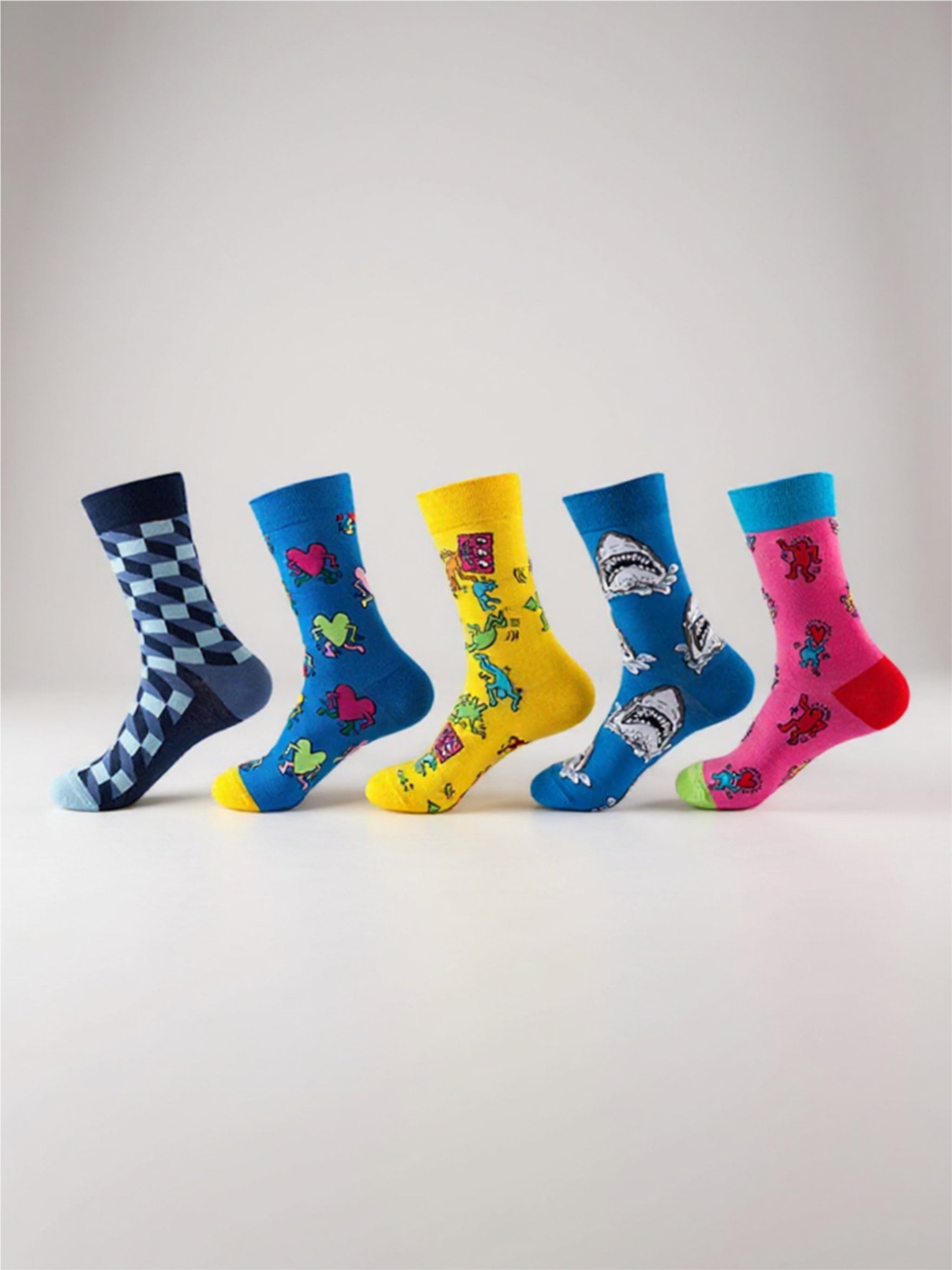 5 Pair Print Knit Socks