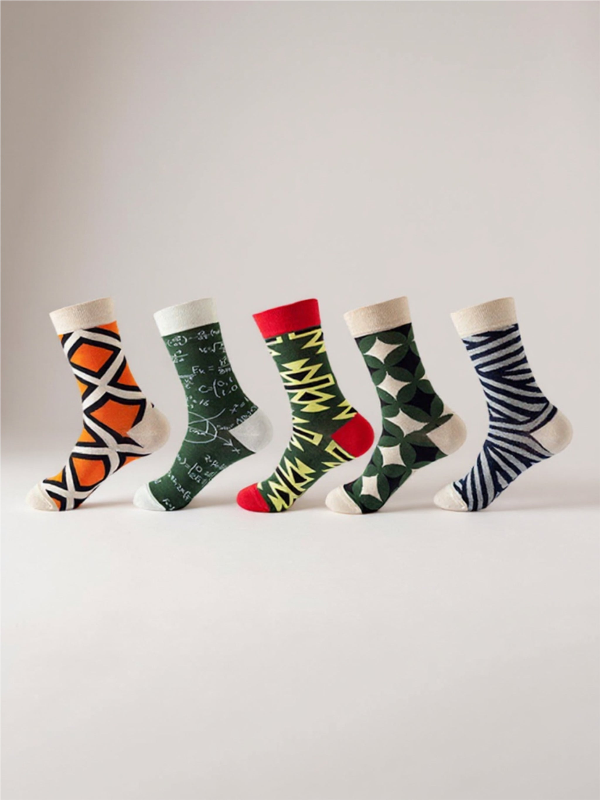 5 Pair Print Knit Socks