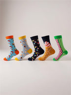5 Pair Print Knit Socks