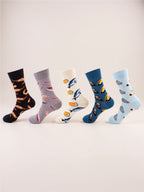 5 Pair Print Knit Socks