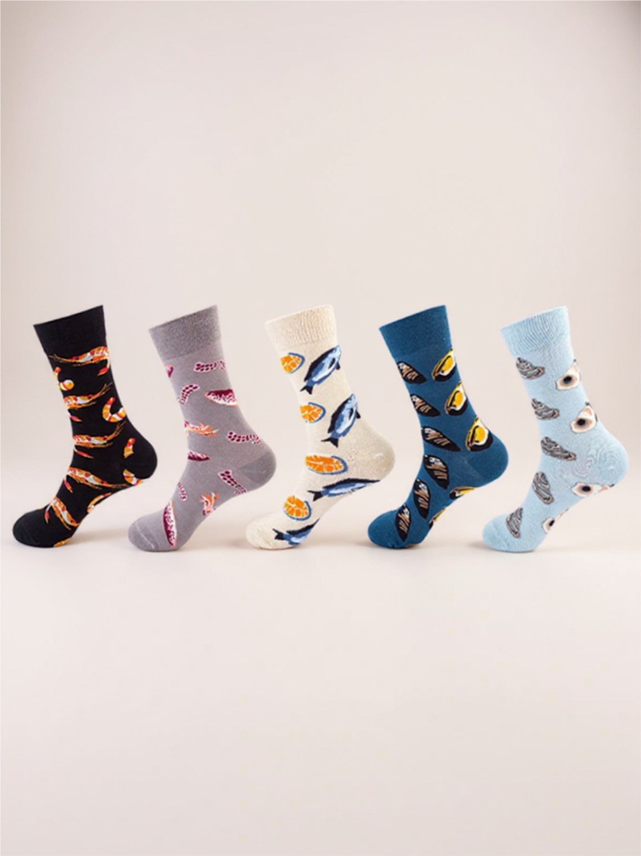 5 Pair Print Knit Socks