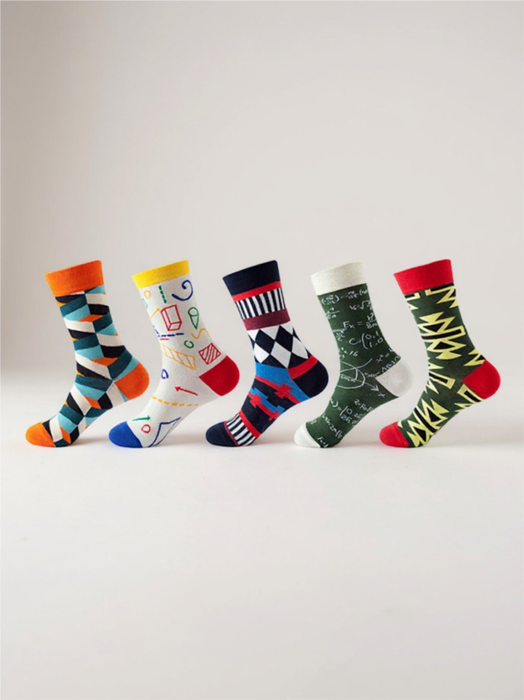 5 Pair Print Knit Socks
