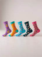 5 Pair Print Knit Socks