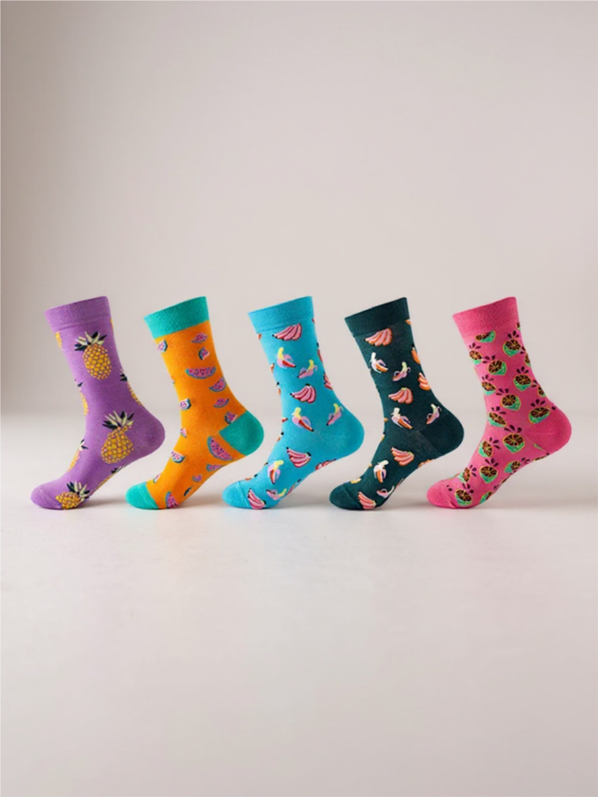 5 Pair Print Knit Socks