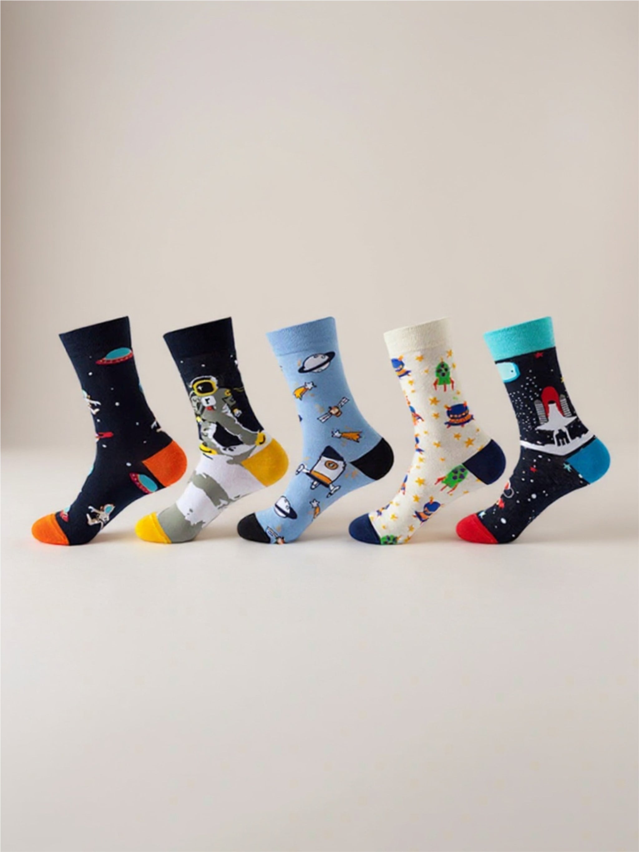 5 Pair Print Knit Socks