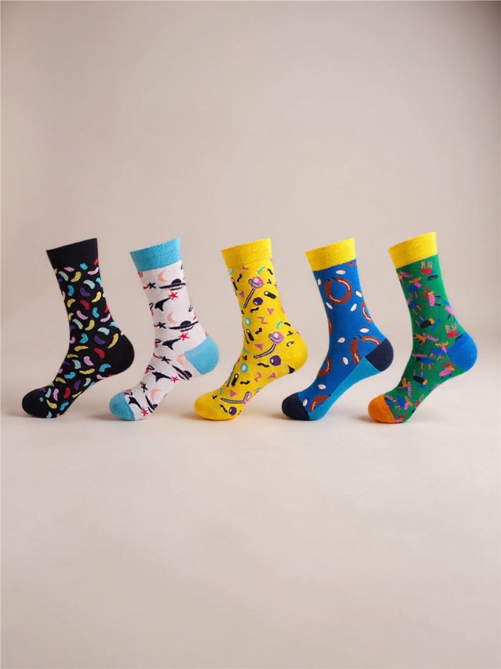 5 Pair Print Knit Socks