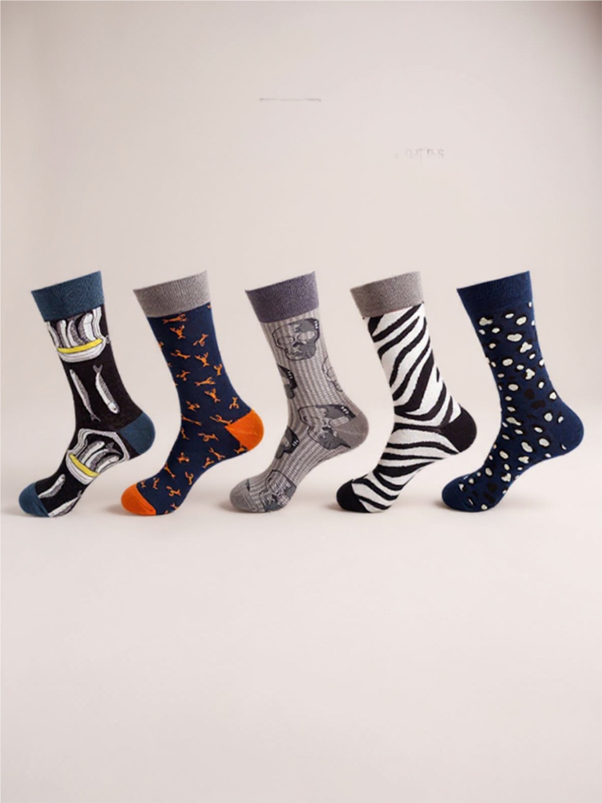 5 Pair Print Knit Socks