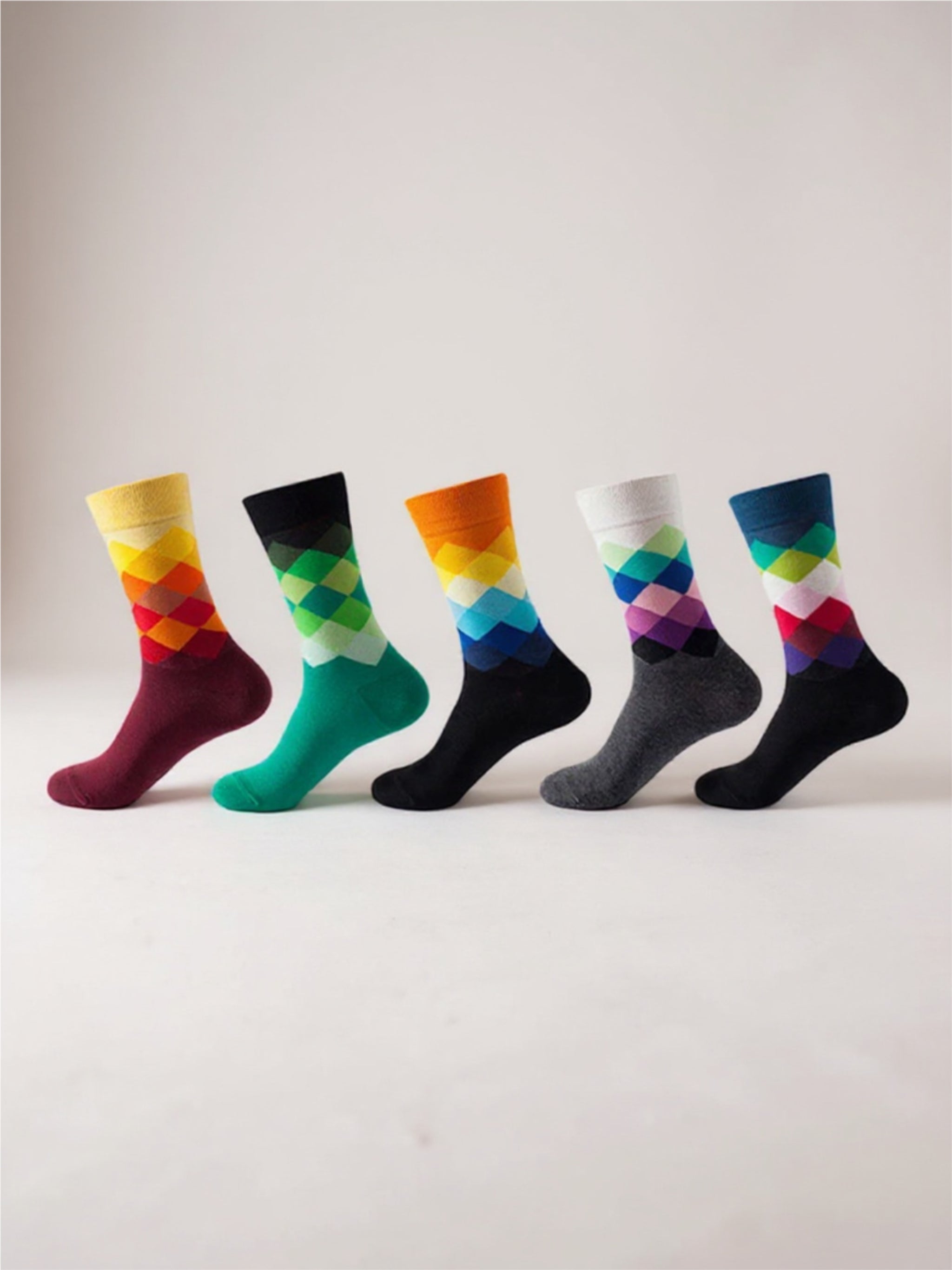 5 Pair Print Knit Socks
