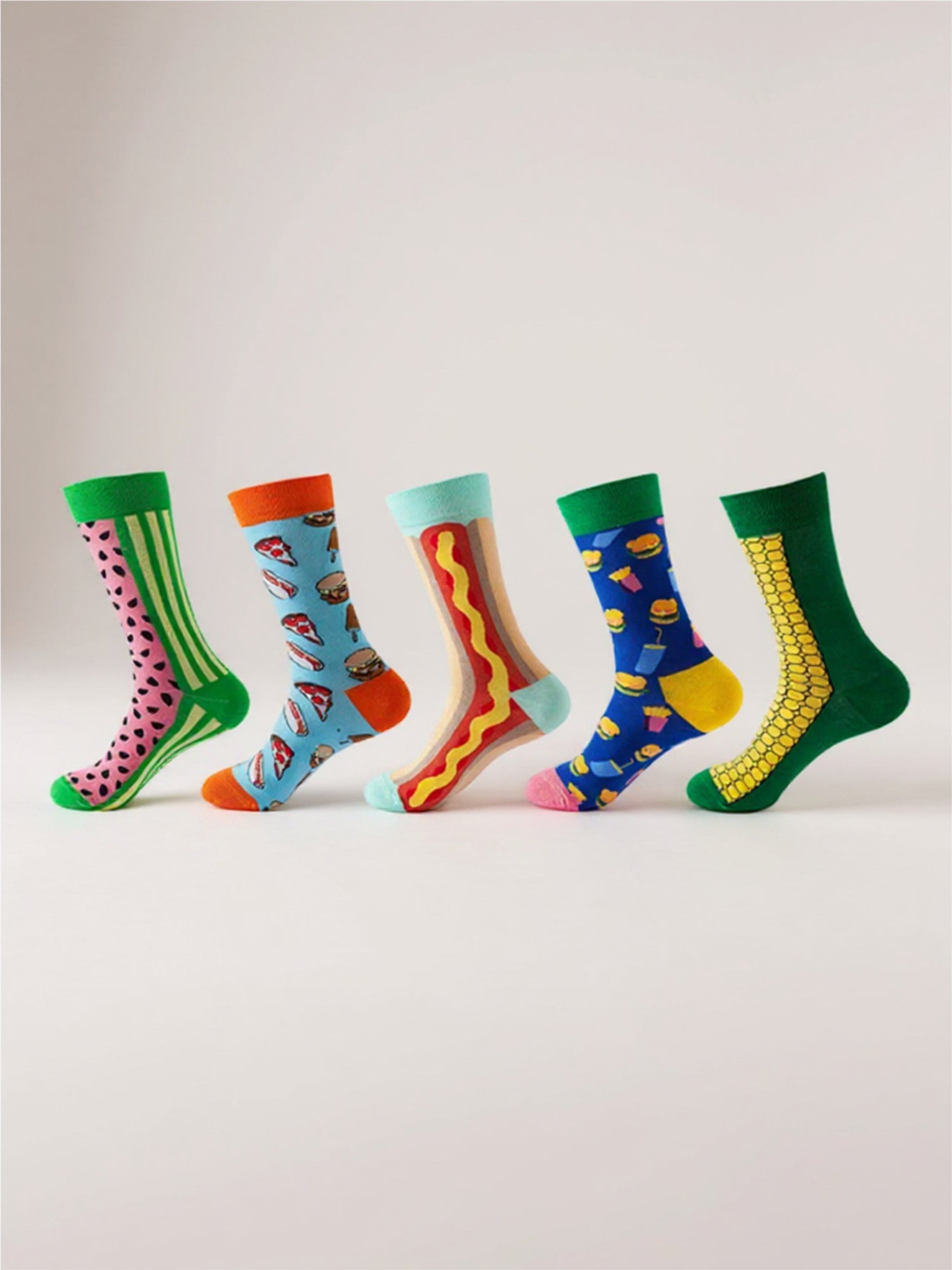 5 Pair Print Knit Socks
