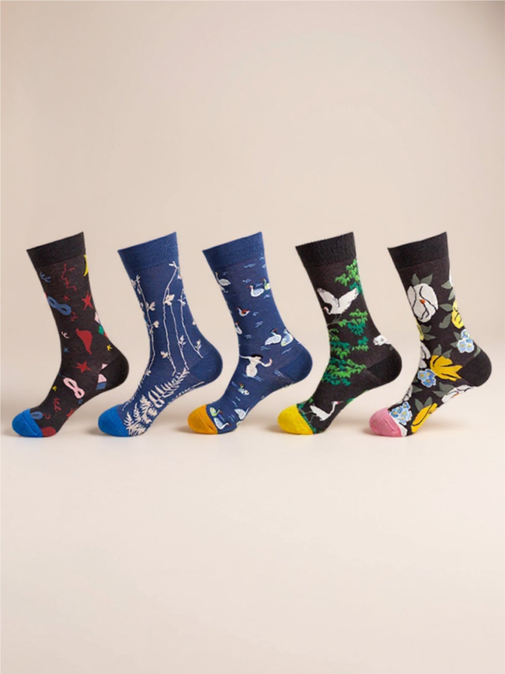 5 Pair Print Knit Socks