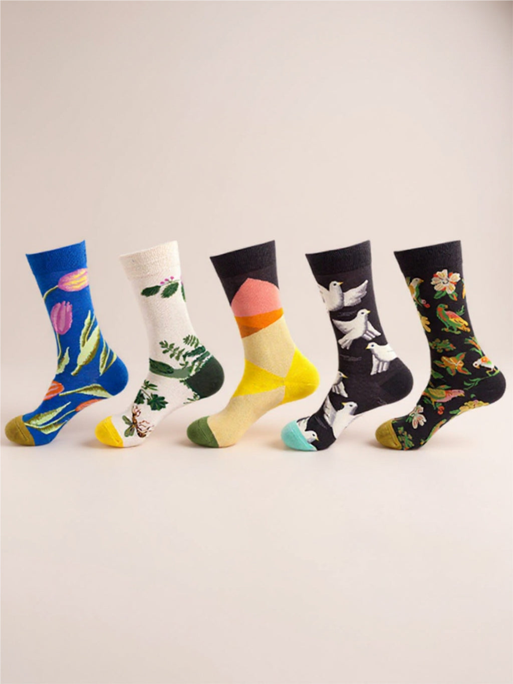 5 Pair Print Knit Socks