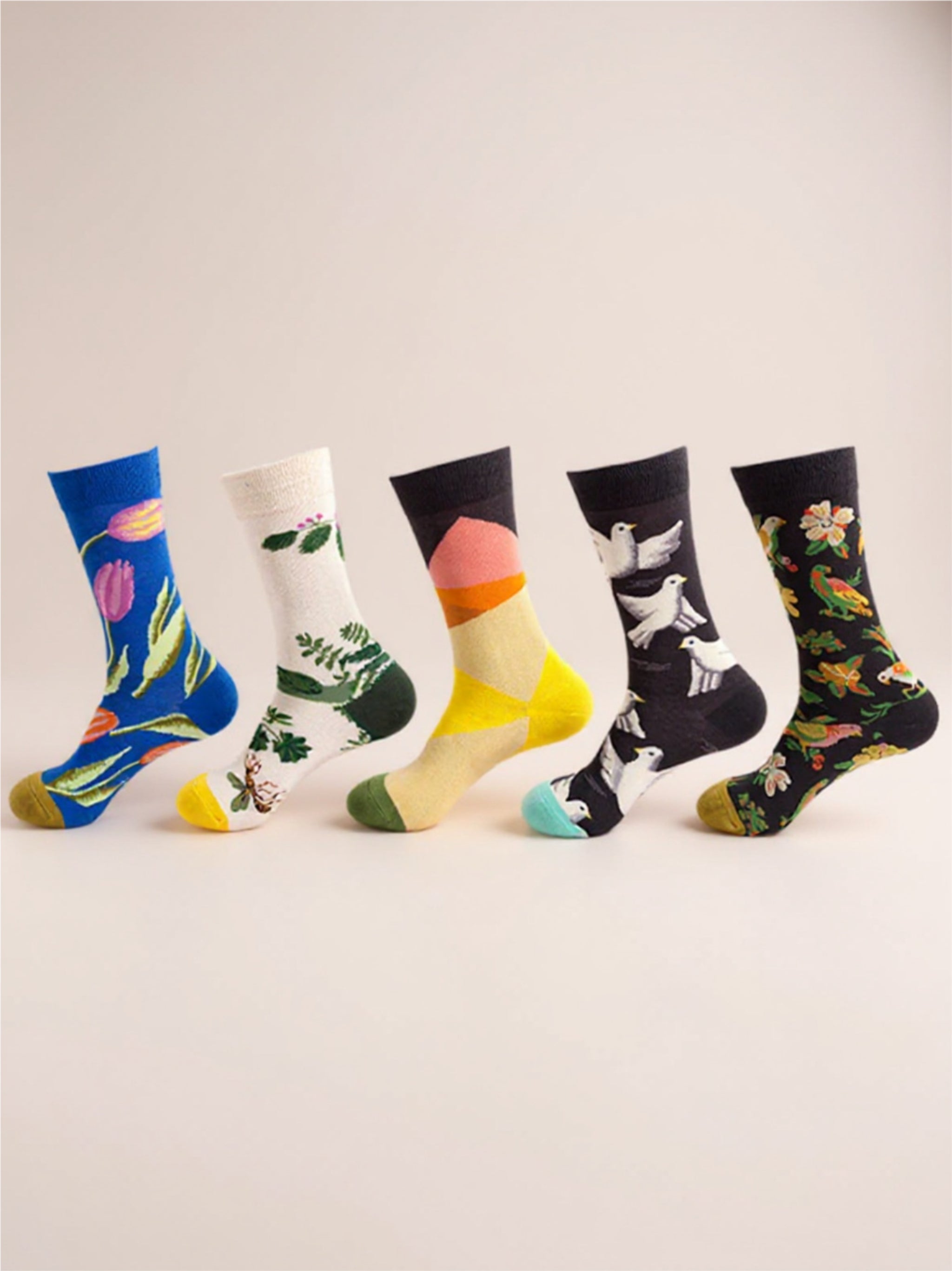 5 Pair Print Knit Socks