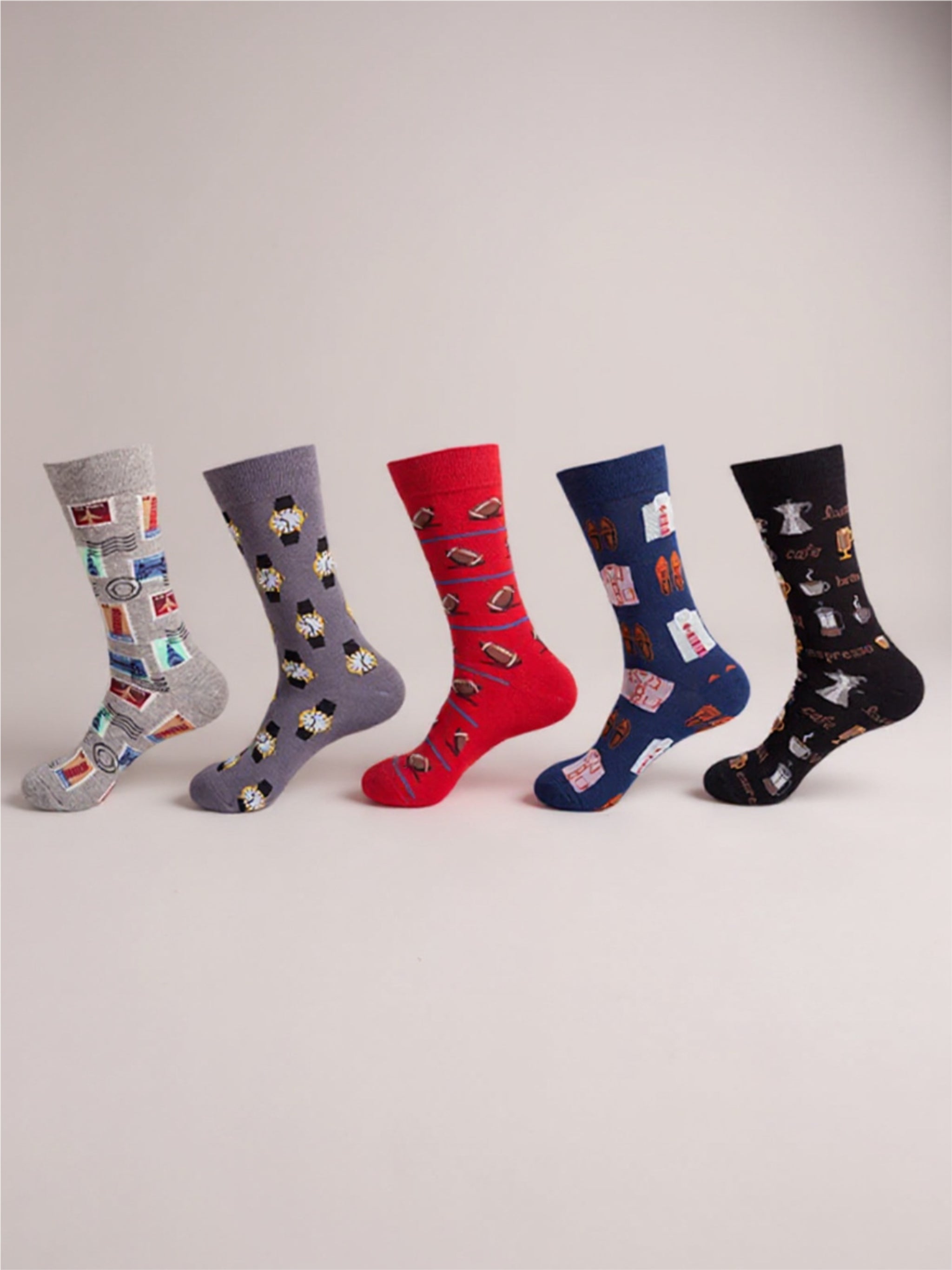 5 Pair Print Knit Socks