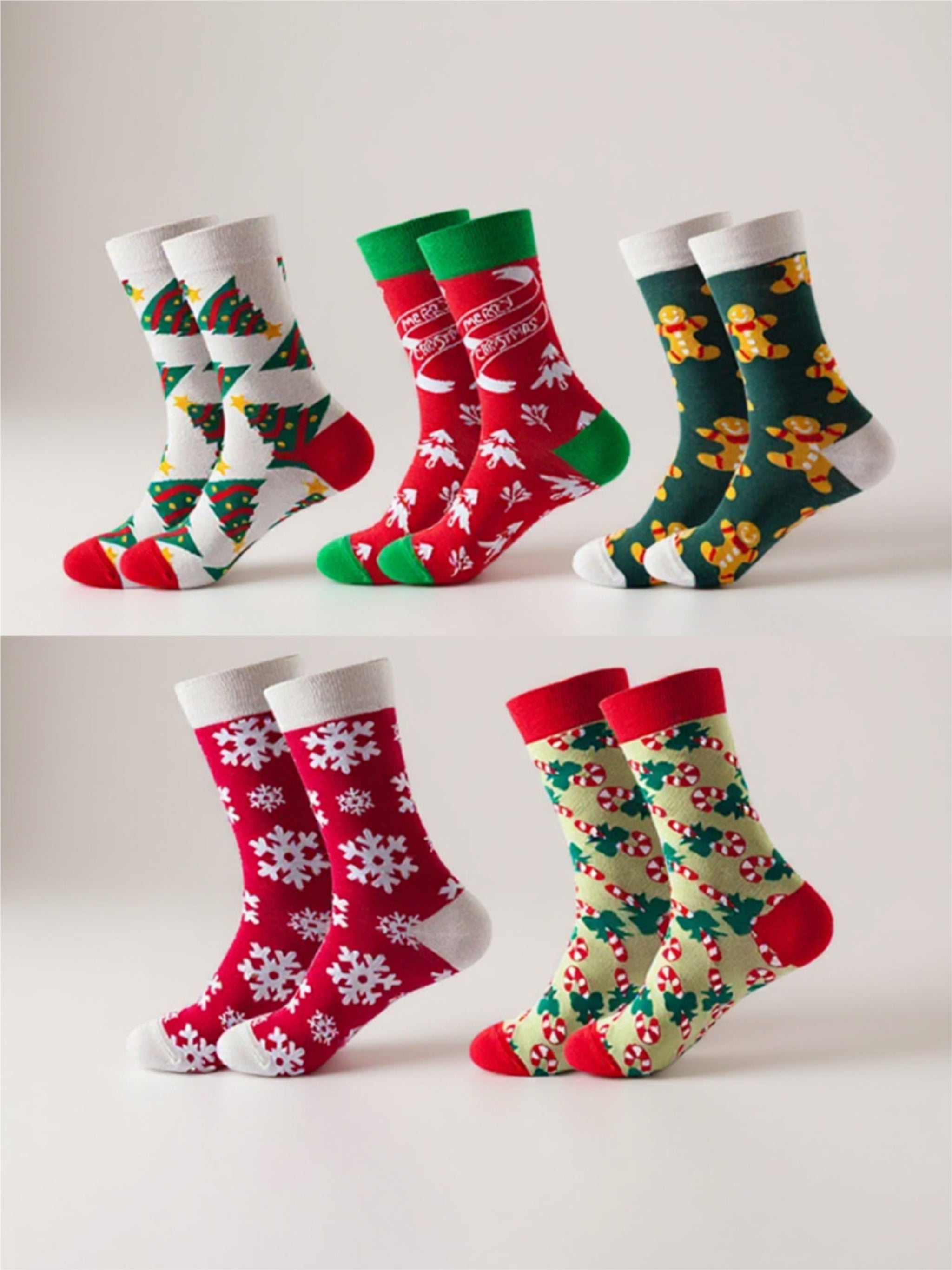 5 Pair Print Knit Socks