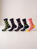 5 Pair Print Knit Socks