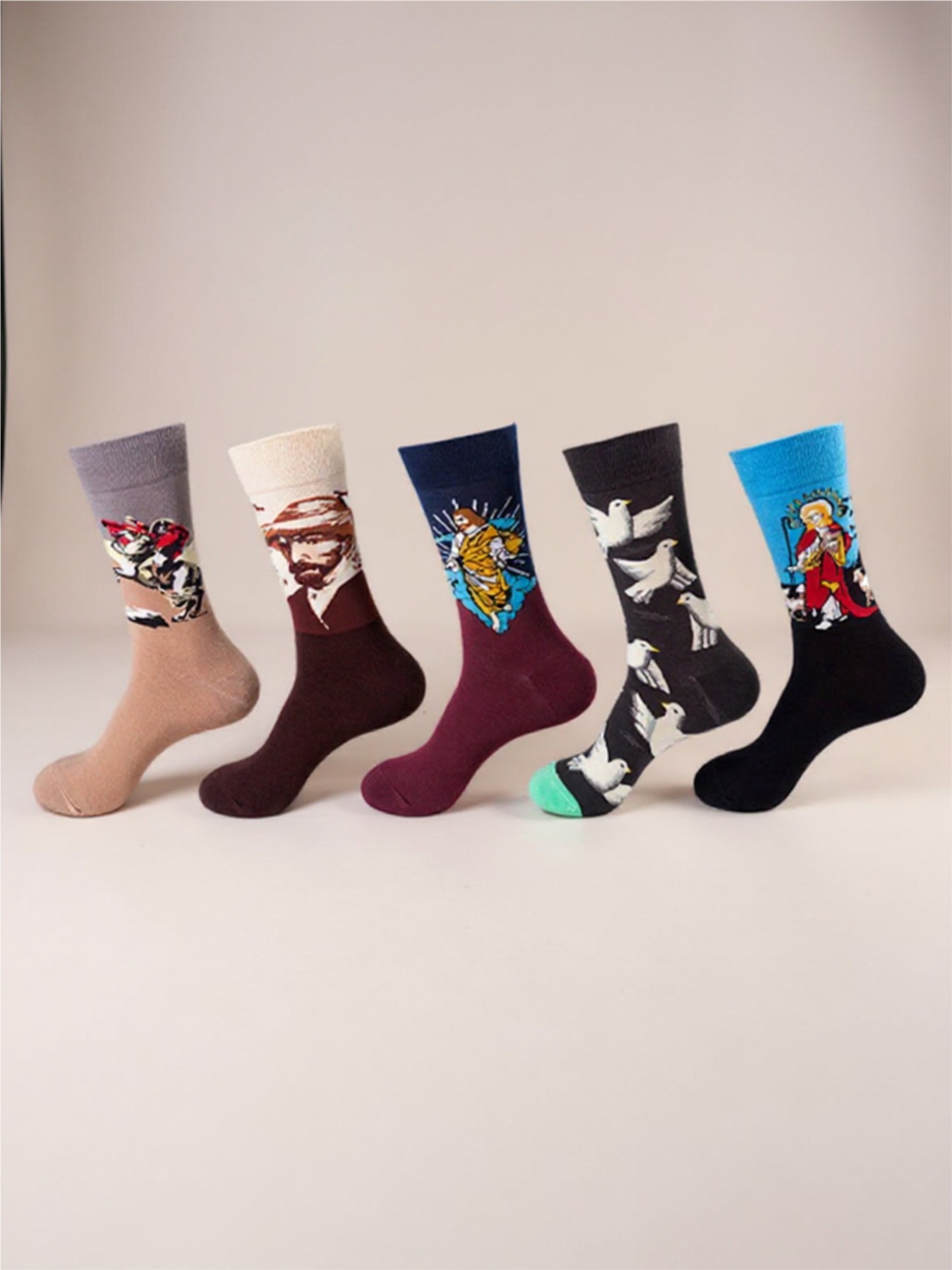 5 Pair Print Knit Socks