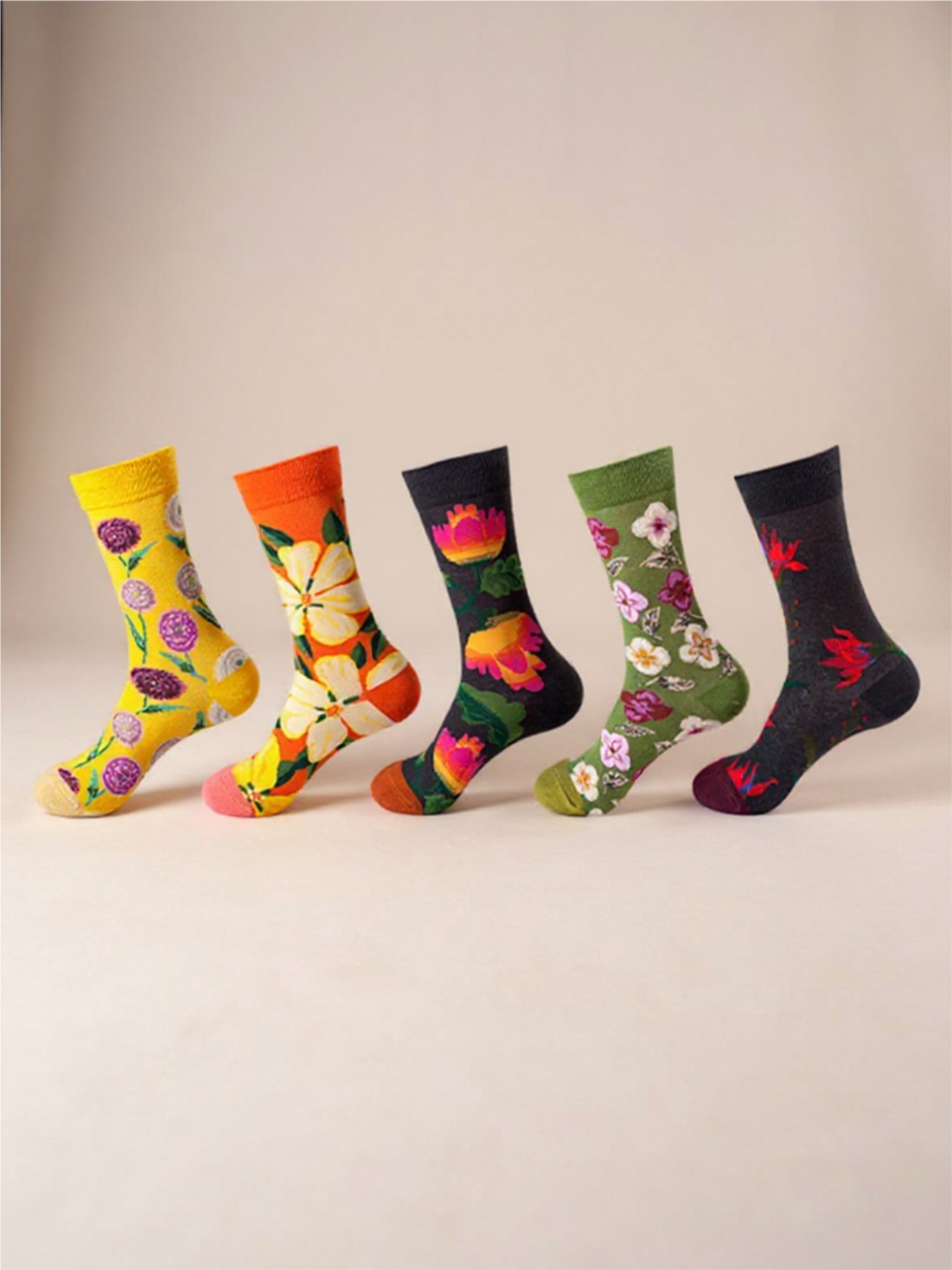 5 Pair Print Knit Socks