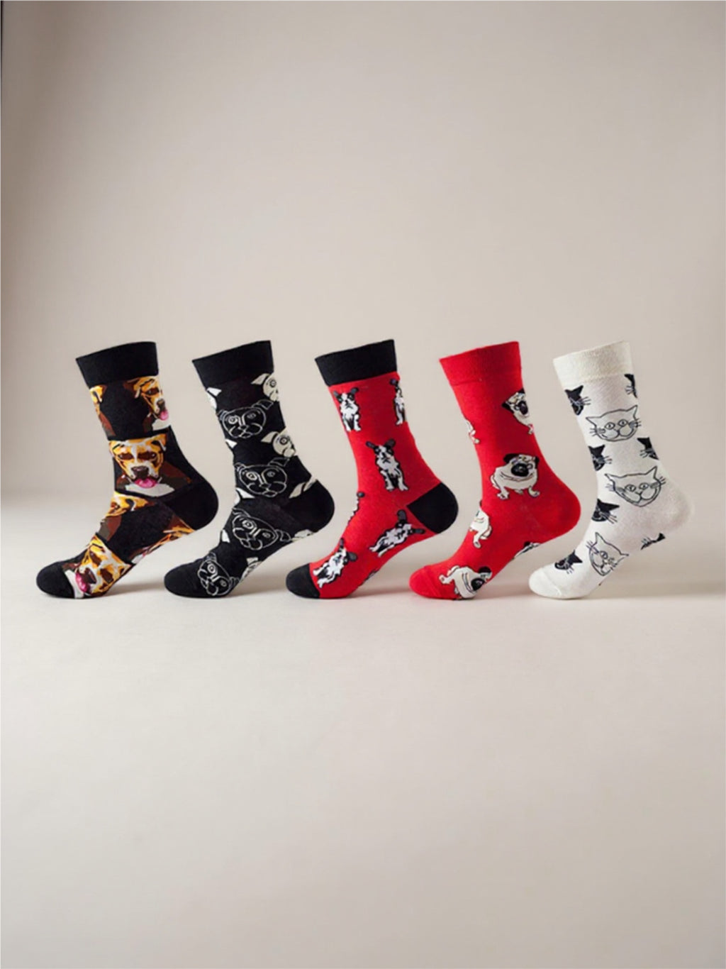 5 Pair Print Knit Socks