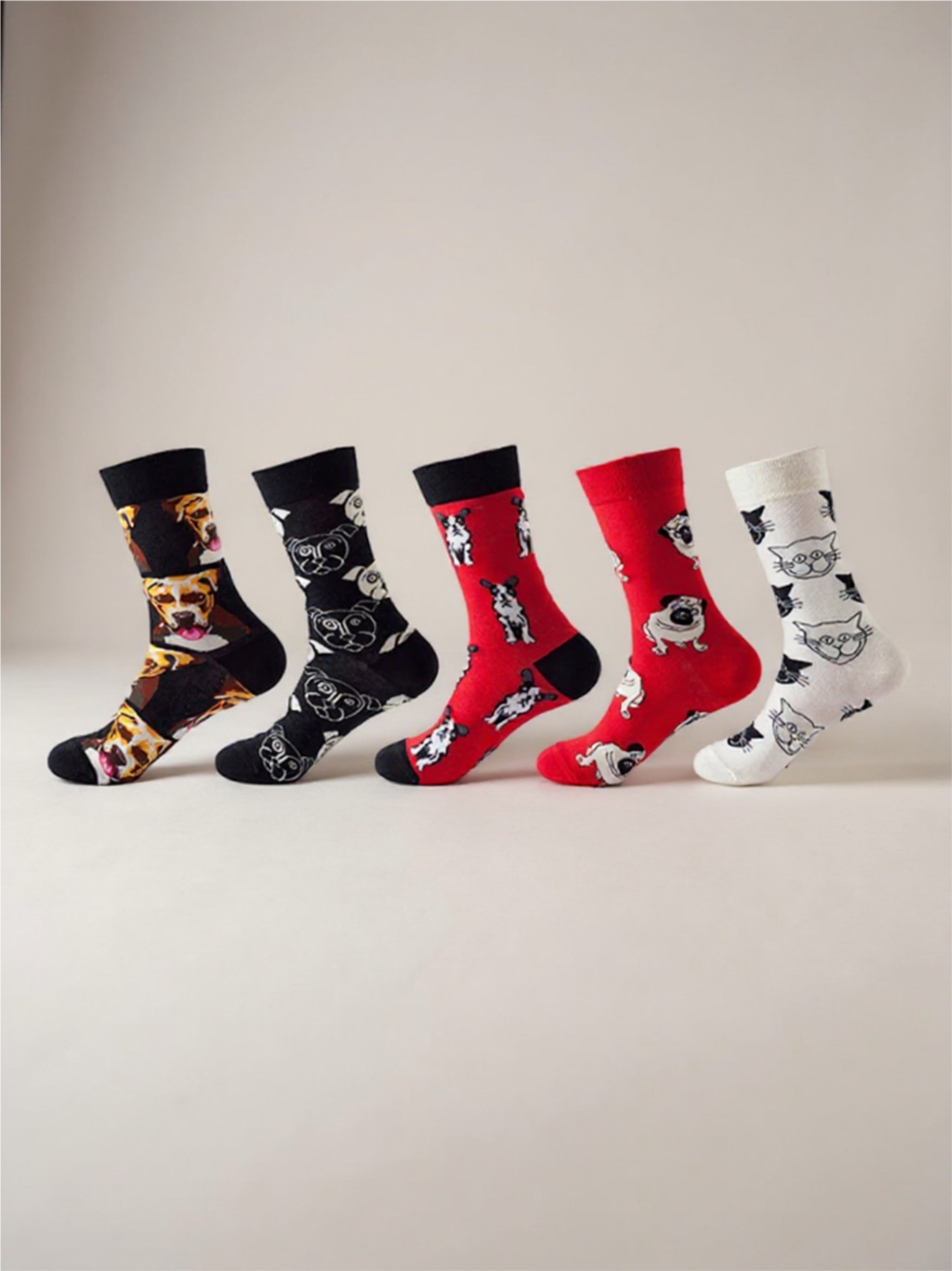 5 Pair Print Knit Socks