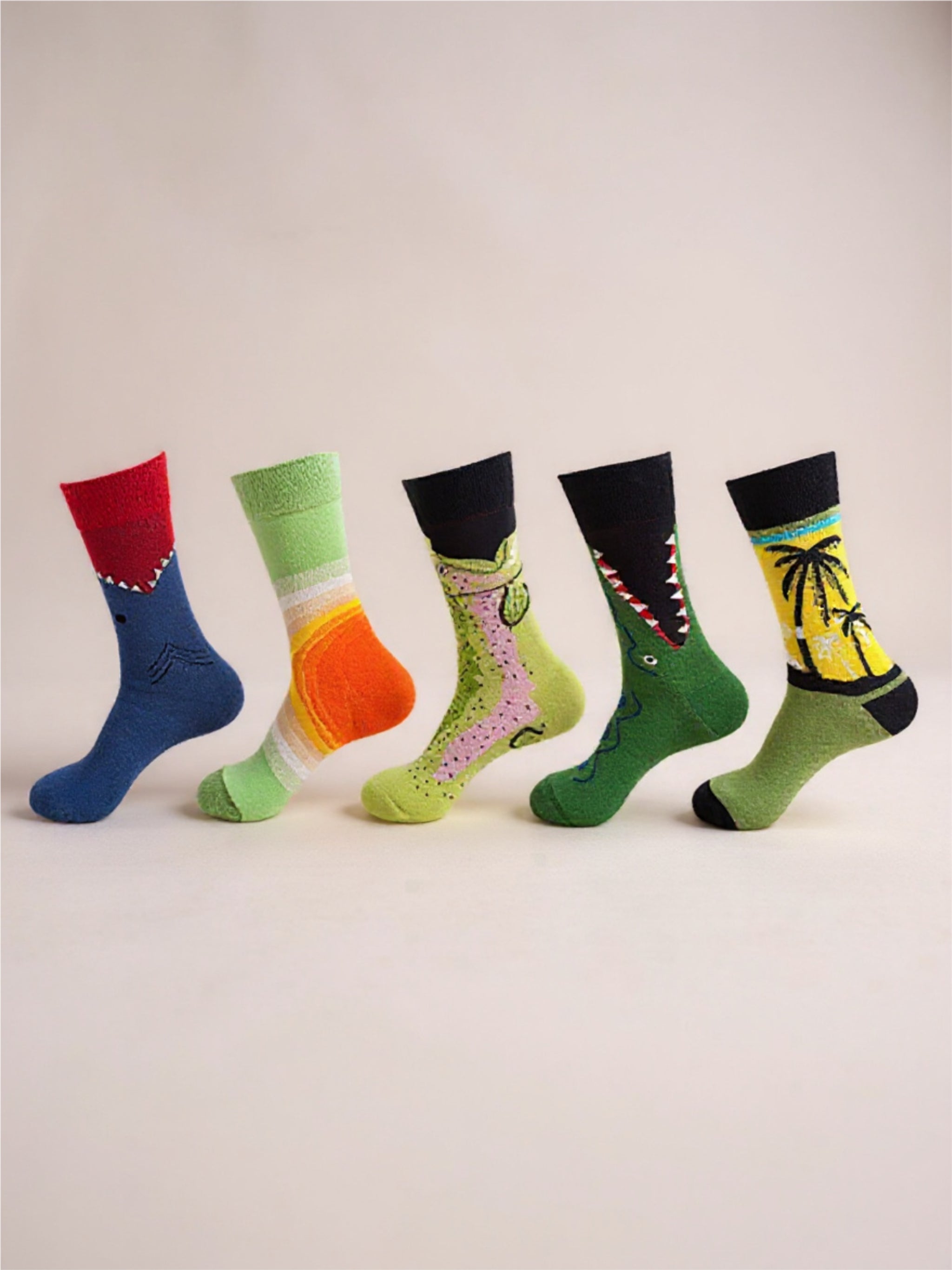 5 Pair Print Knit Socks