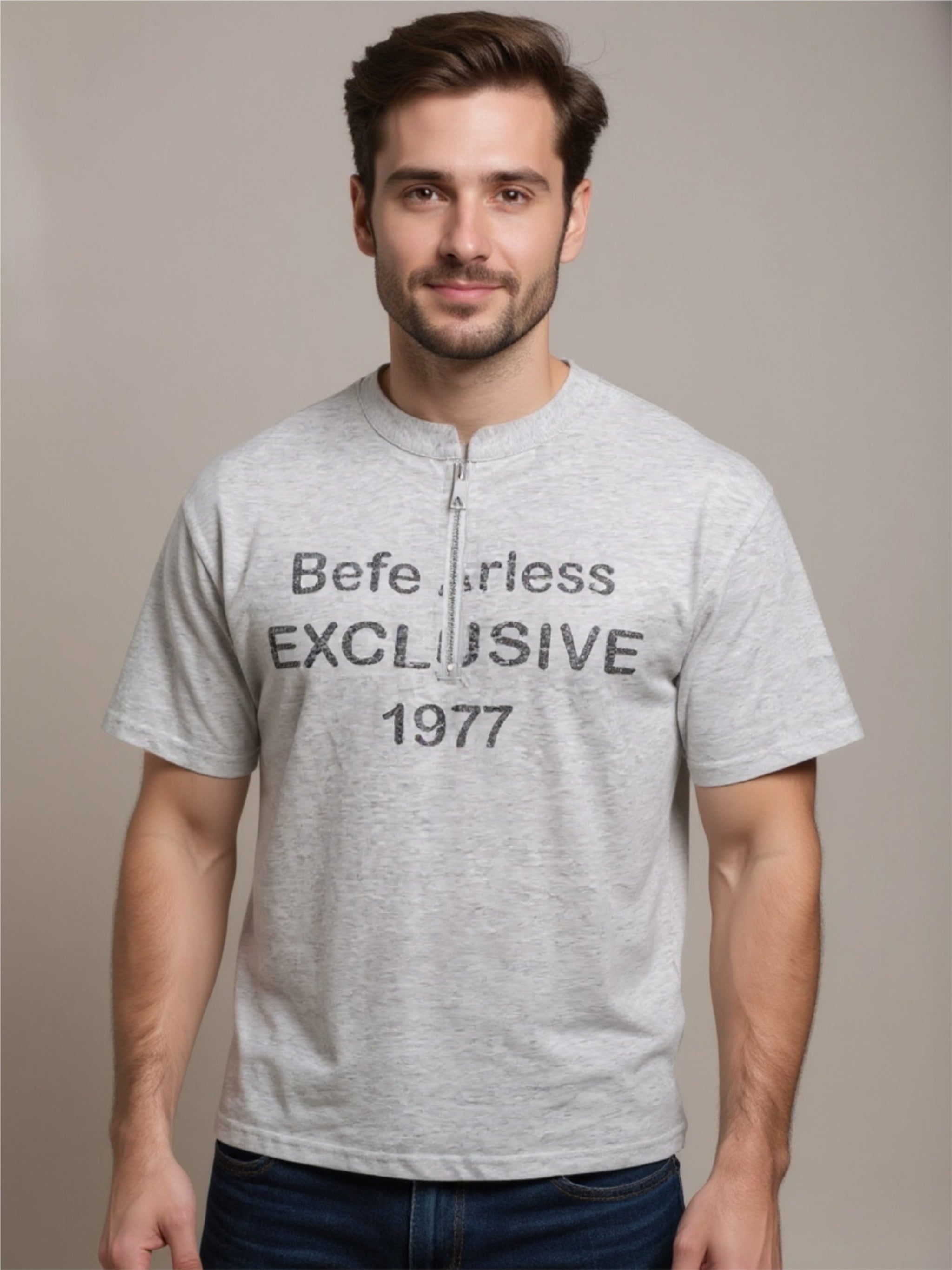 BE FEARLESS Half Zip T-Shirt