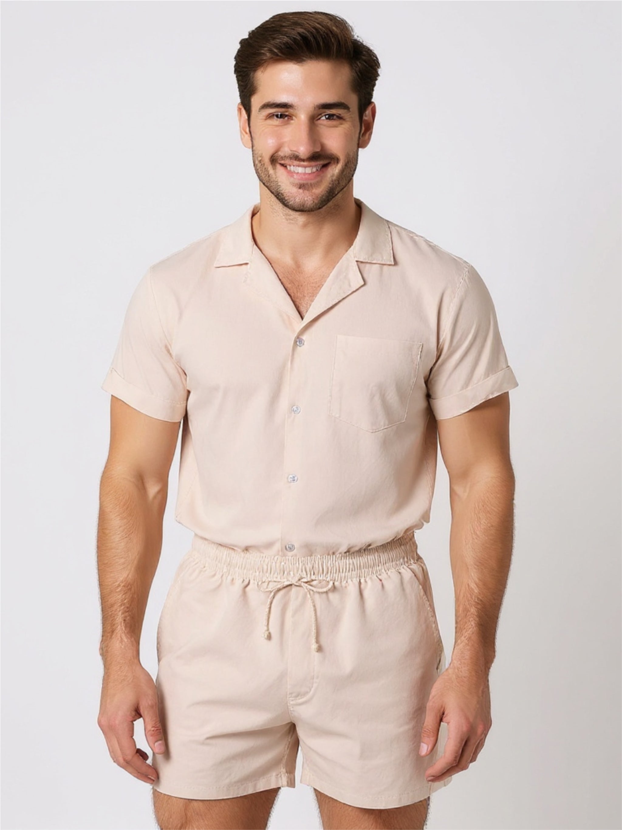 Button Up Short Sleeve Shirt & Short Set