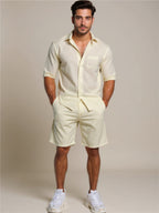 Button Up Short Sleeve Shirt & Shorts Set