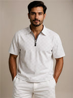 Half Zip Polo Shirt & Shorts Set