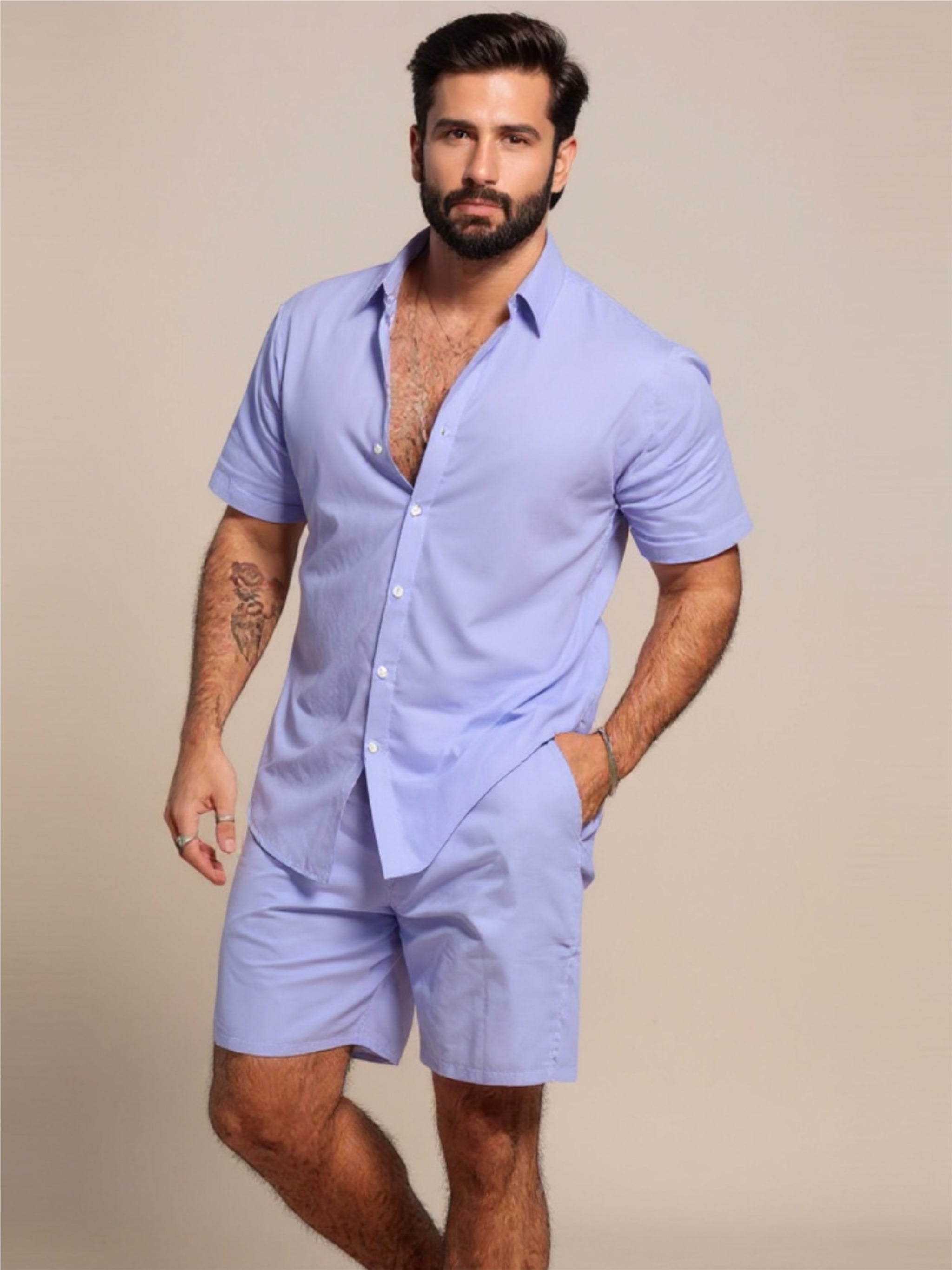 Button Up Short Sleeve Shirt & Short Set