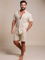 Button Up Short Sleeve Shirt & Short Set