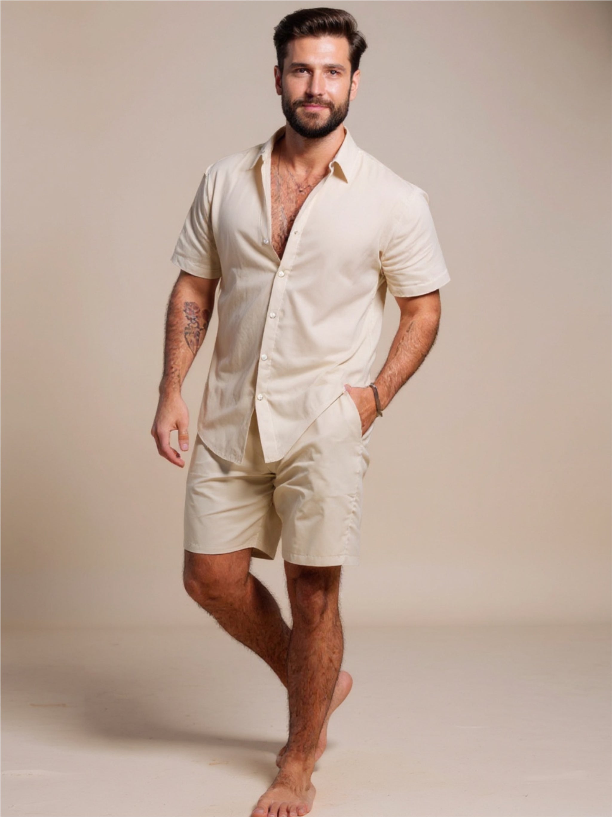Button Up Short Sleeve Shirt & Short Set