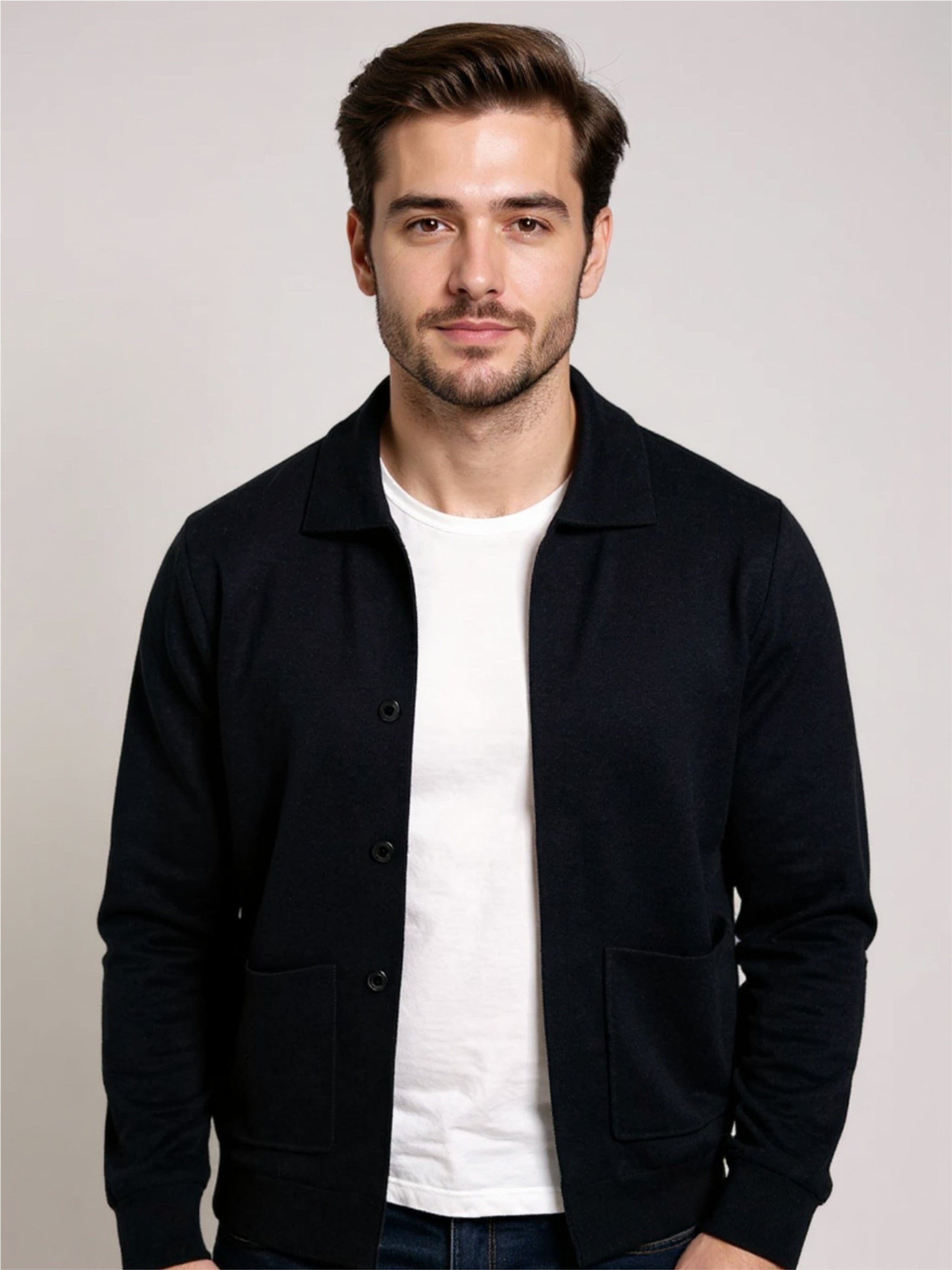 Button-Up Cardigan with Pockets