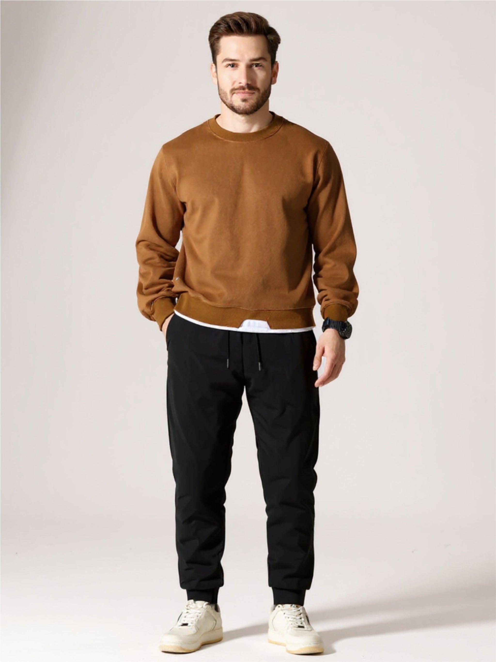 Black Relaxed Fit Pants with Pockets
