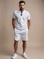 Round Neck Short Sleeve Top & Shorts Set