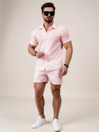 Button Up Short Sleeve Shirt & Shorts Set