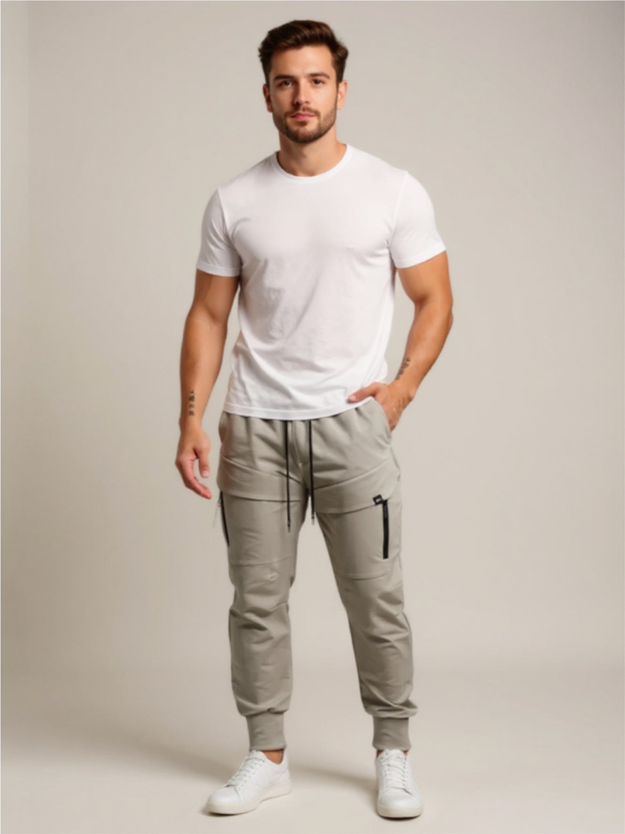 Drawstring Joggers with Pockets