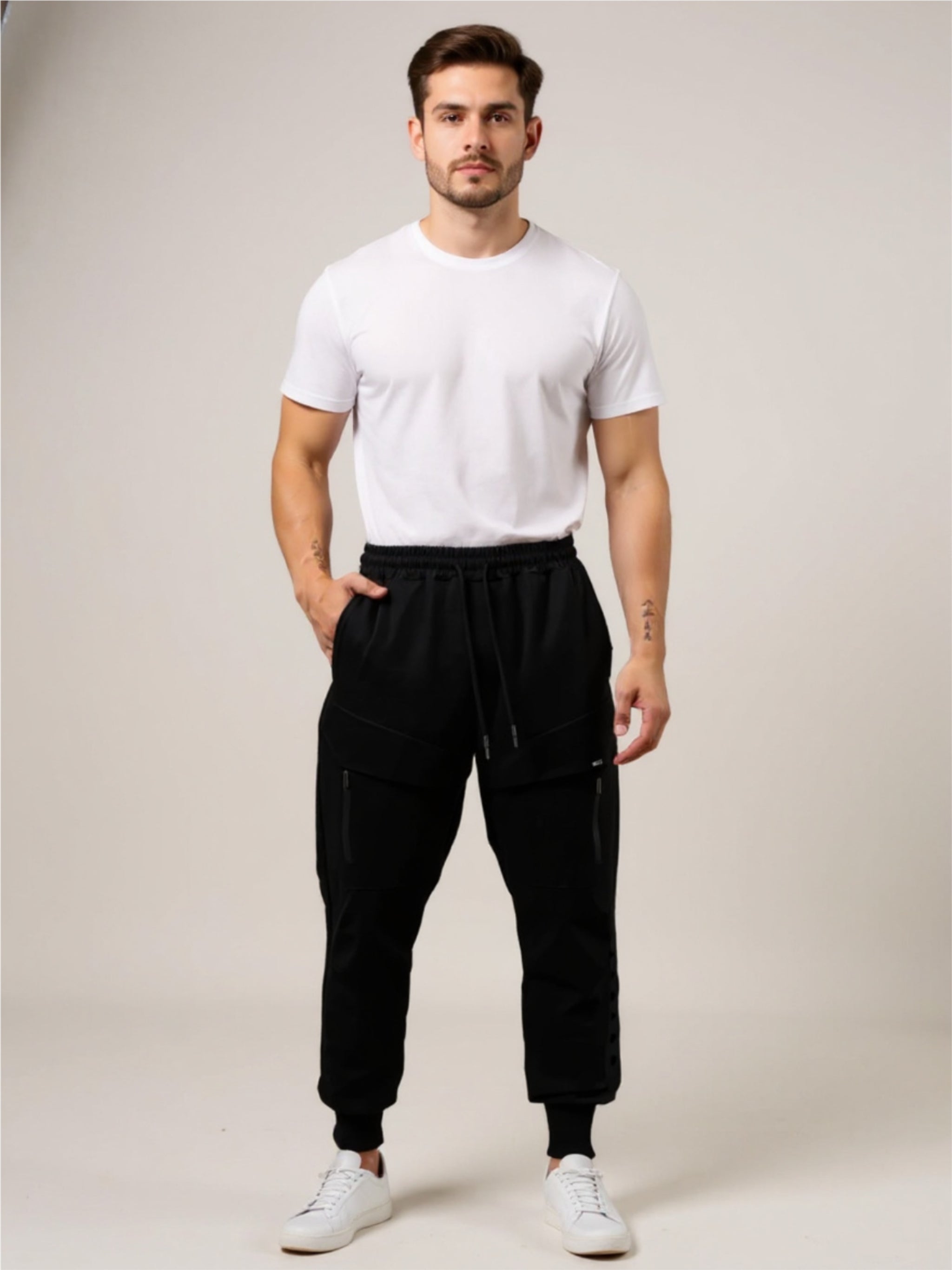 Drawstring Joggers with Pockets