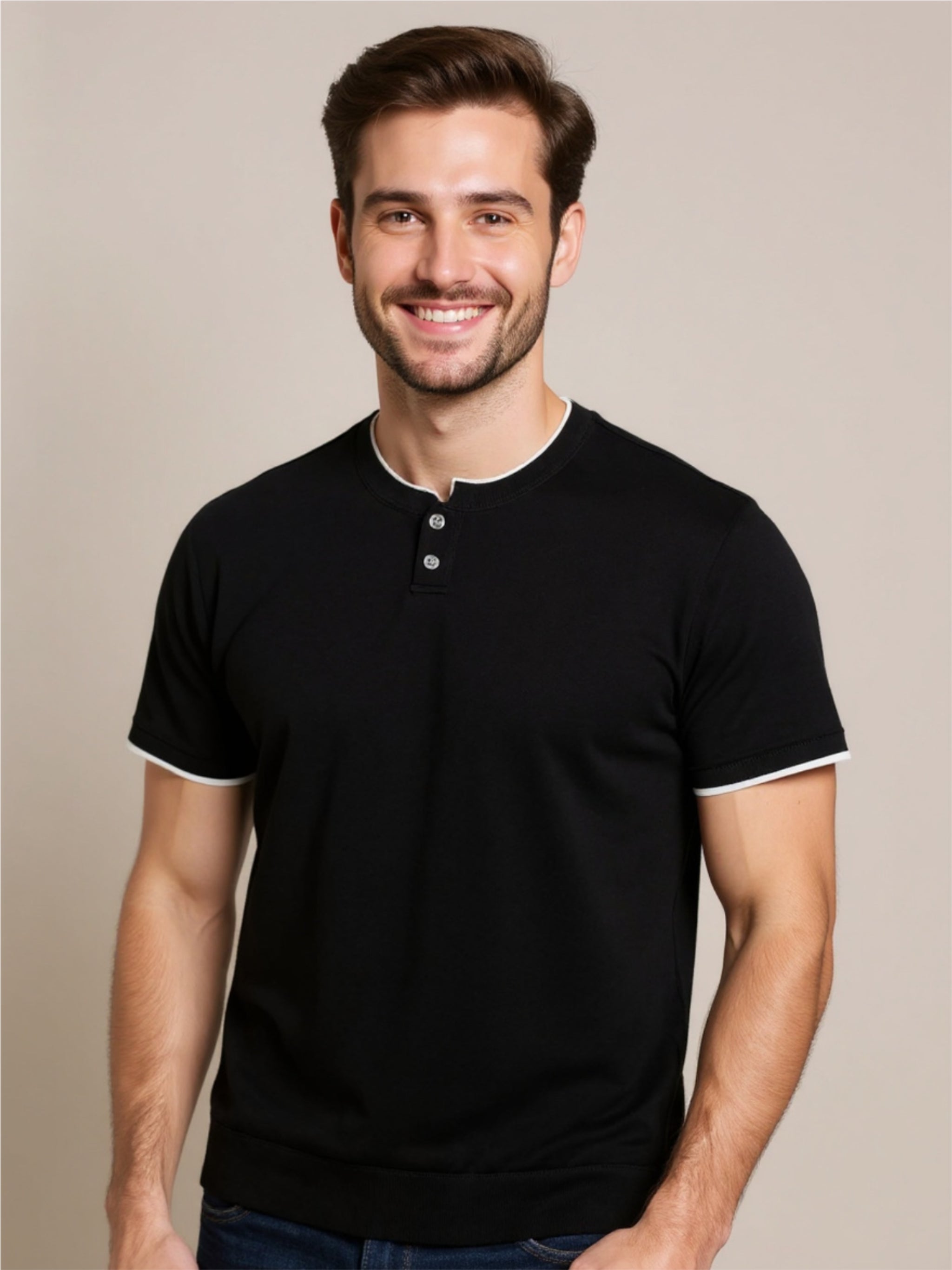 Classic Henley Short Sleeve T-Shirt