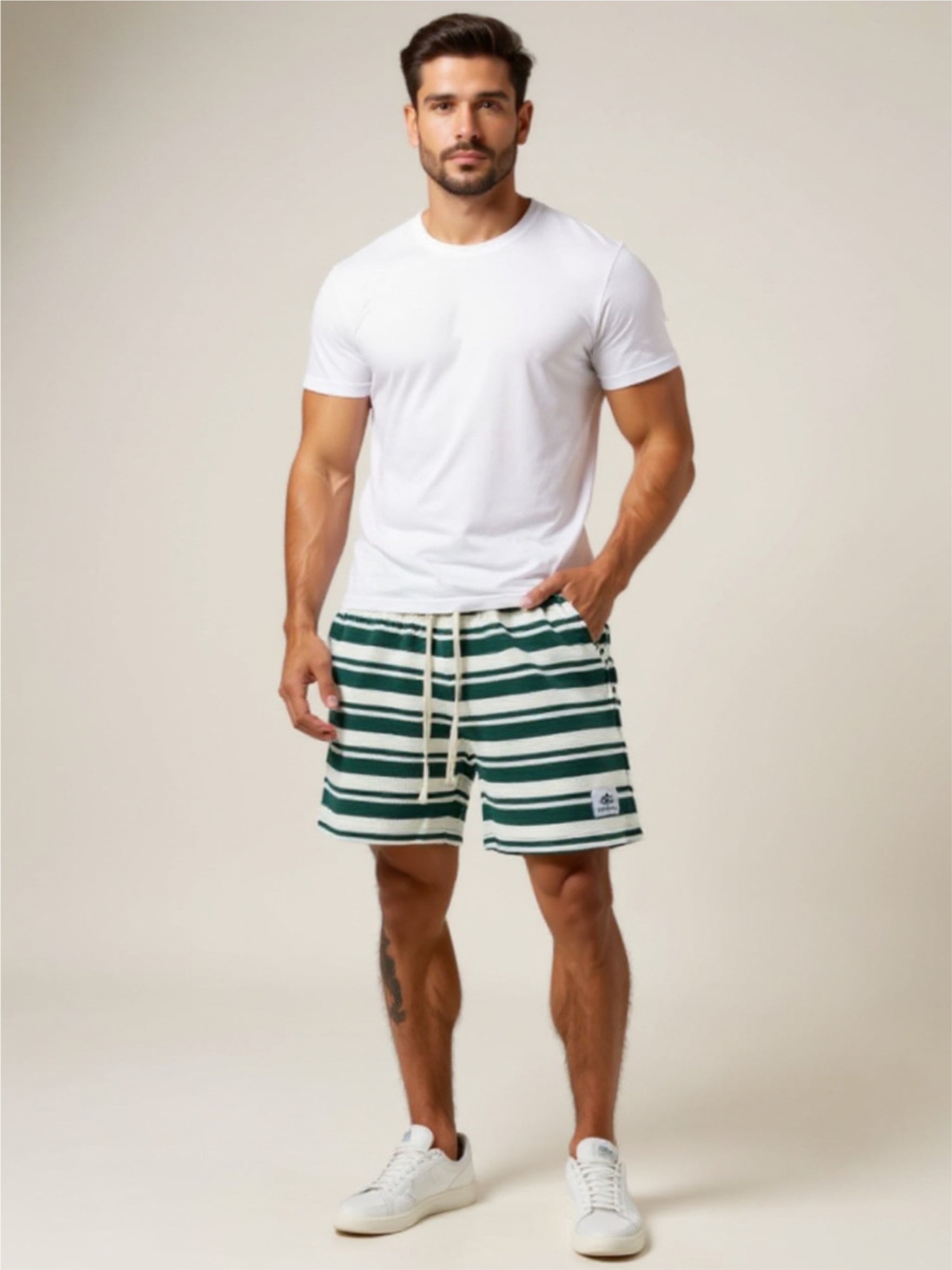 Drawstring Striped Shorts