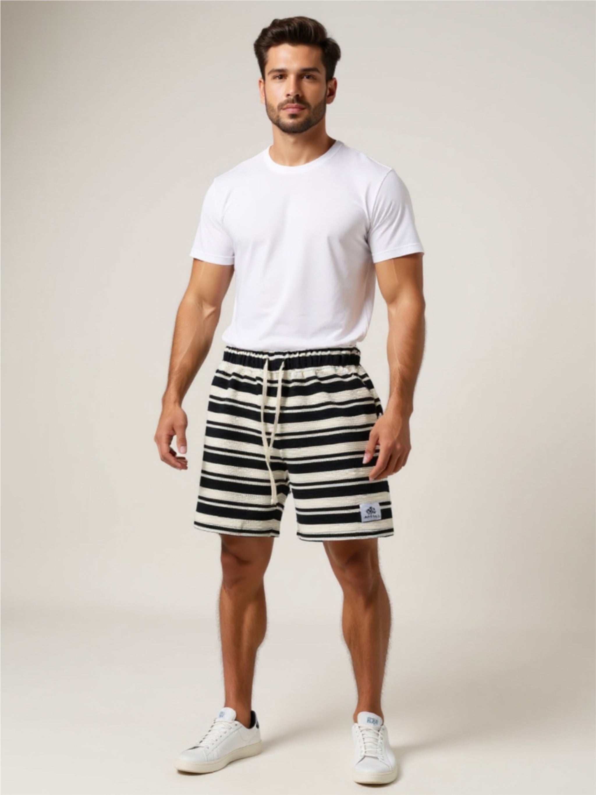 Drawstring Striped Shorts
