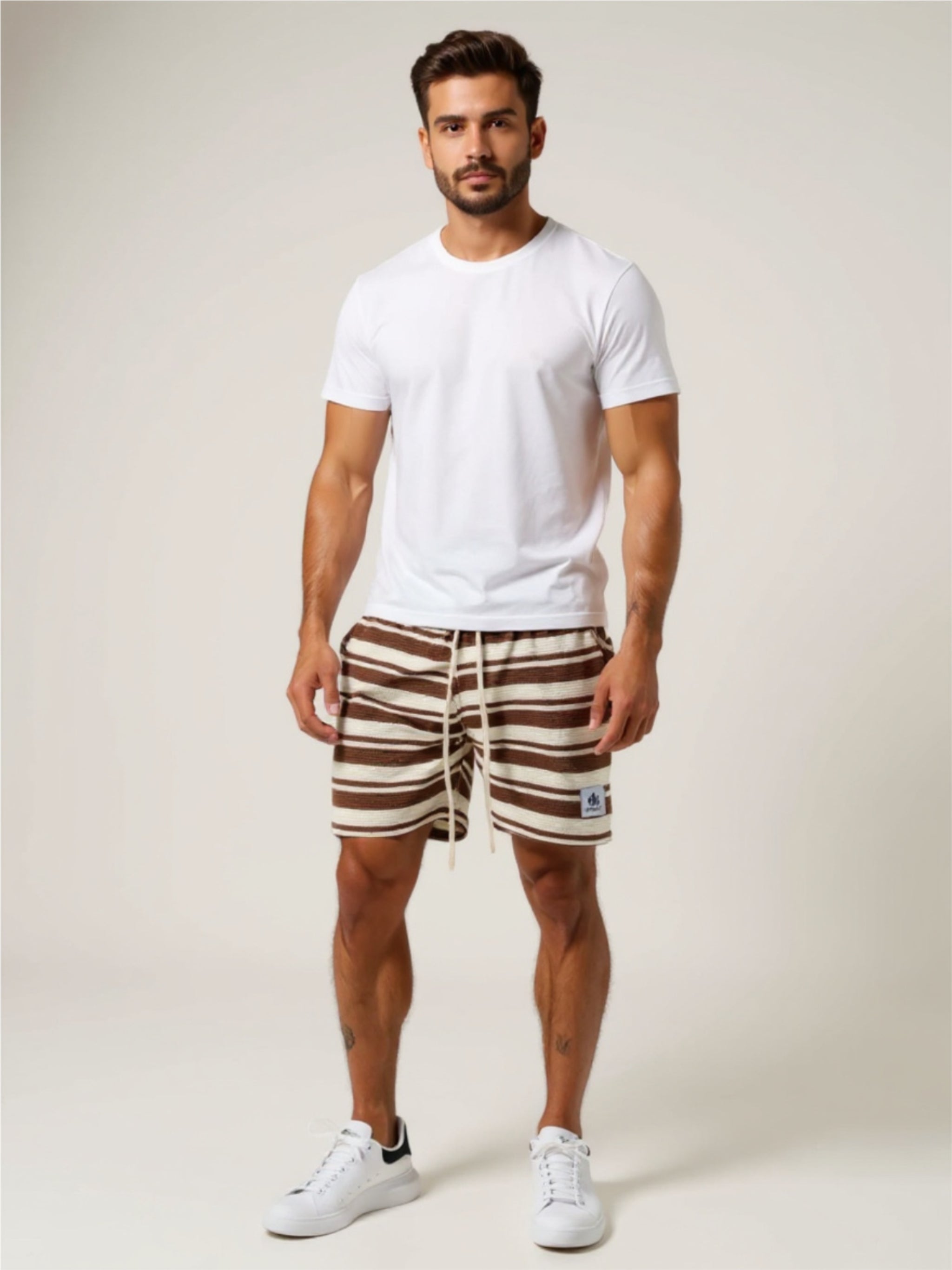 Drawstring Striped Shorts