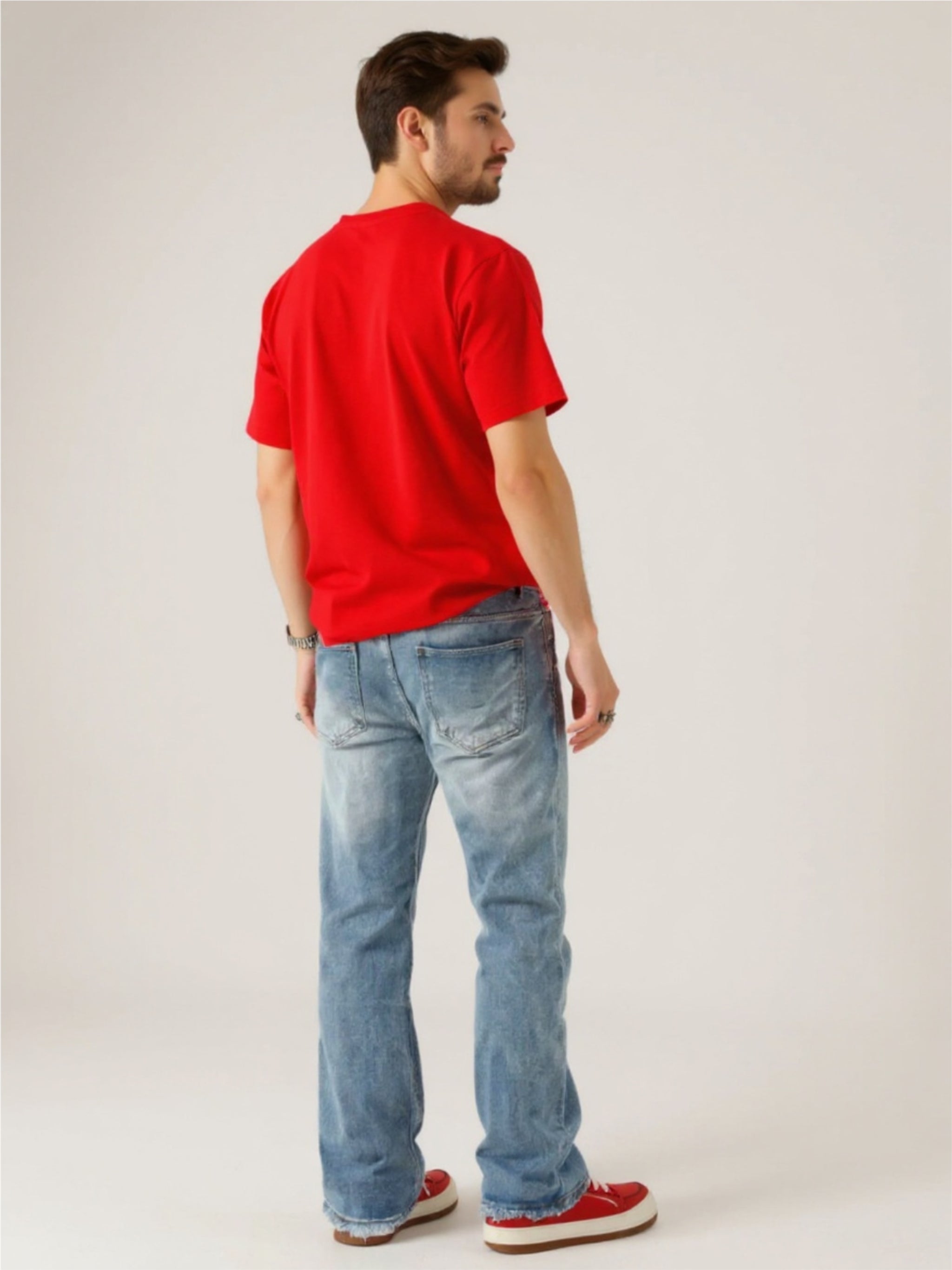 Raw Hem Jeans with Pockets