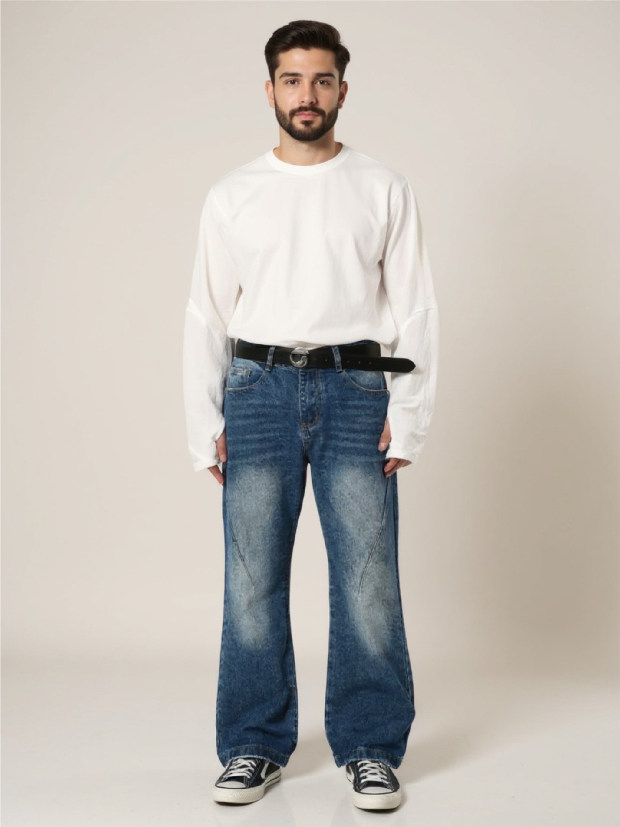 Washed Jeans with Pockets