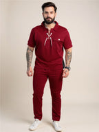 Lace Up Short Sleeve Top & Pants