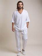 V-Neck Half Sleeve Top & Pants Set